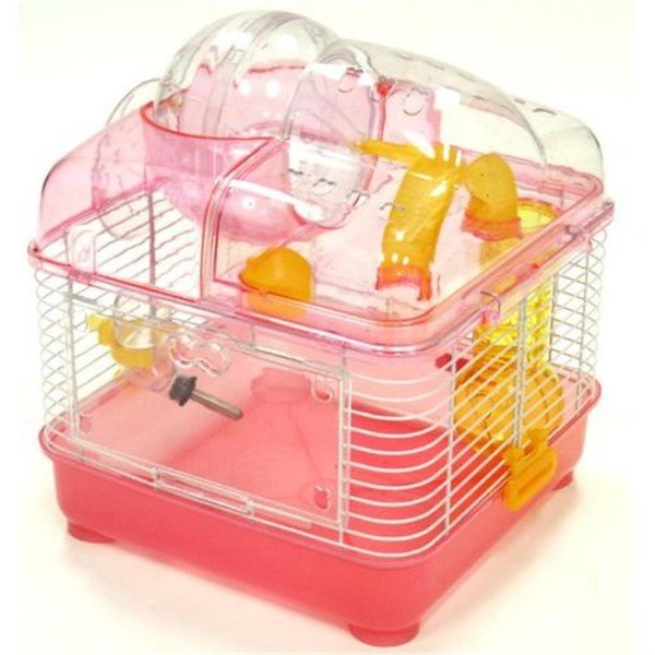 Yml YML H1010PK 10 in. Clear Plastic Hamster-Mice Cage in Pink H1010PK